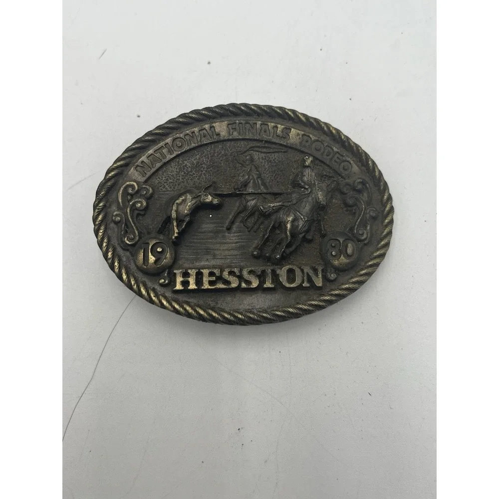 1980 Hesston NFR National Finals Rodeo Cowboys Western 6th Edition Belt Buckle